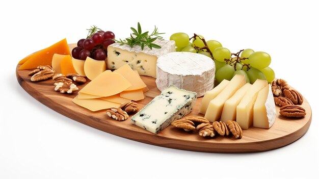 Isolated Gourmet Cheese Platter