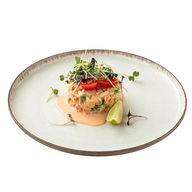 Photo isolated gourmet restaurant olivier salad