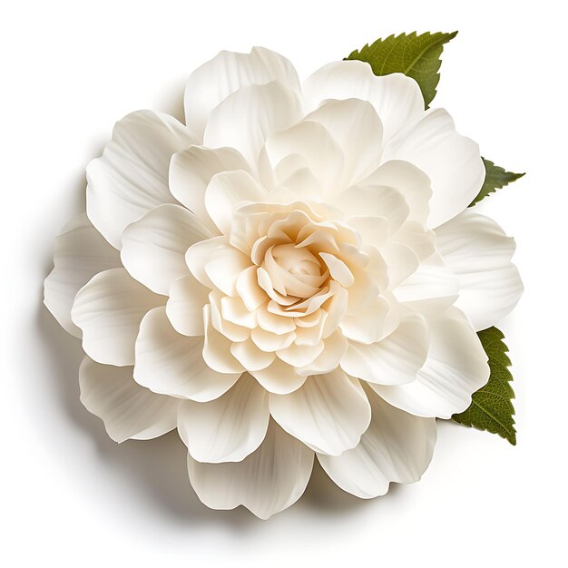 Isolated of the Graceful Camellia Flower Capturing Its Velve Top View Shot On White Background