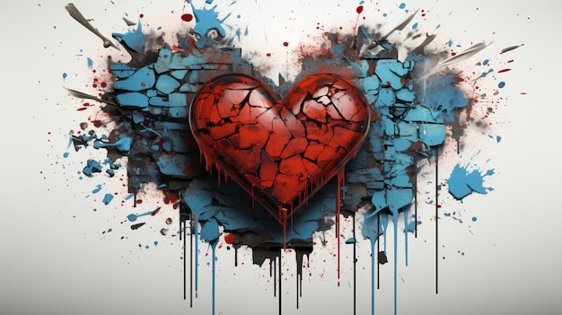 Isolated graffiti heart symbol