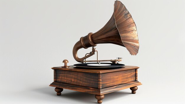 Isolated Gramophone under Studio Lighting