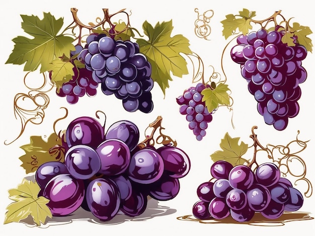 Isolated grape clipart vector illustration