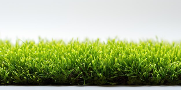Isolated grass carpet on white with space for text ai generative