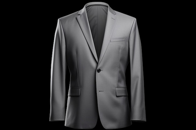 isolated gray suit jacket on black