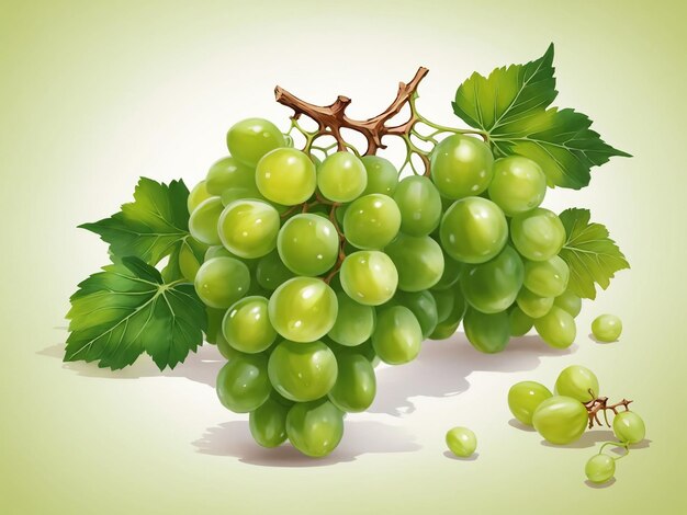 Isolated green grape clipart vector illustration