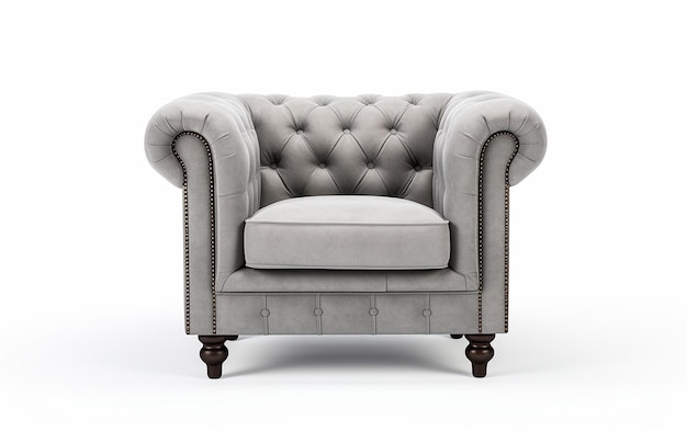 Isolated Grey Comfortable Armchair