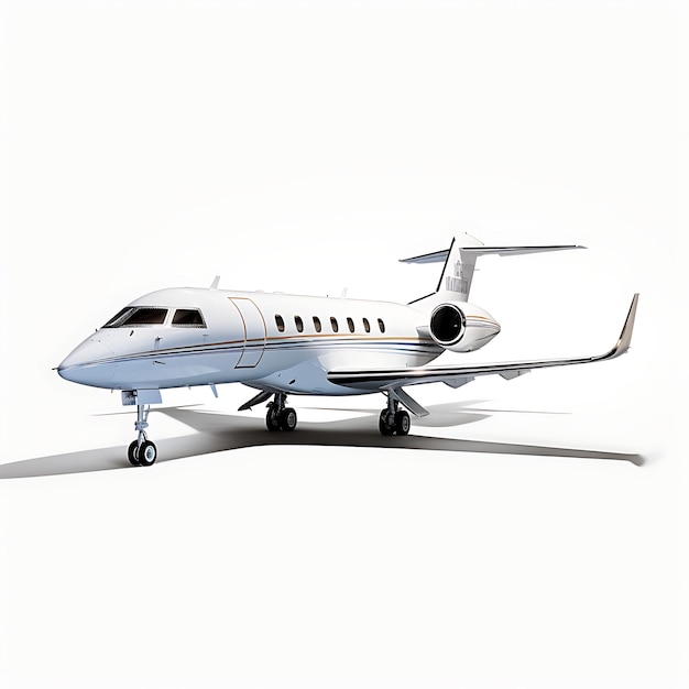 Isolated of Gulfstream G500 2018 Business Jet on White Background Techno on White BG Blank Clean