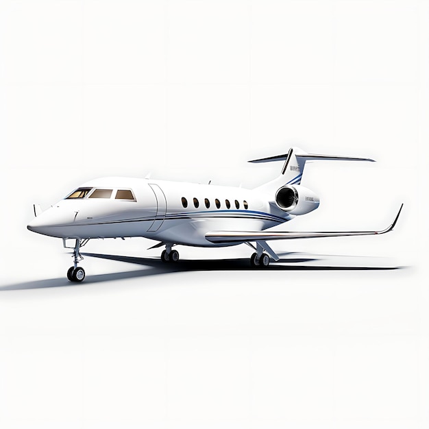 Isolated of Gulfstream G650er 2012 Business Jet on White Background Exte on White BG Blank Clean