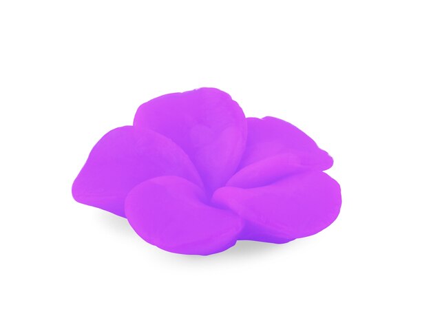 Isolated hand made soap in the shape of flower on white background