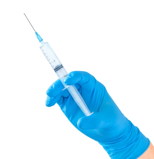 Isolated hand with syringe