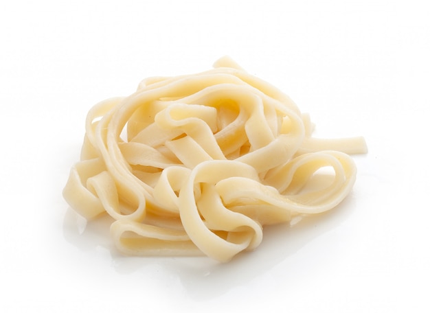 Isolated handful of boiled pasta