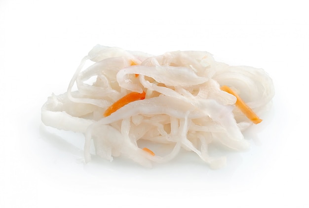 Isolated handful of Sauerkraut on the white background