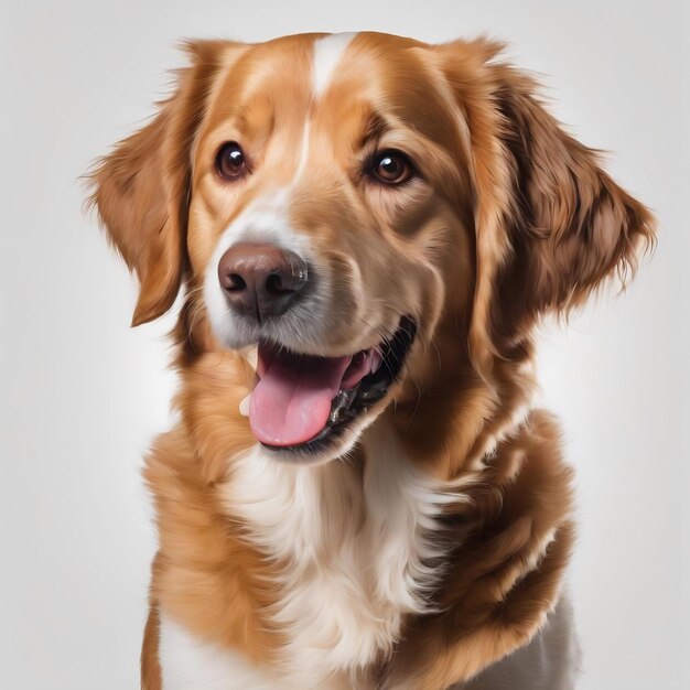 Isolated happy smiling dog white background portrait 2