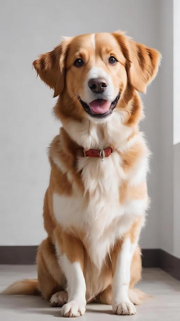 Isolated happy smiling dog white background portrait 4