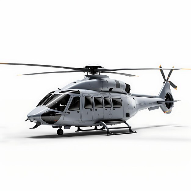 Premium AI Image  Isolated Helicopter Gunship Aircraft Chin Turret Grey on  Whi on White Background Military Concept