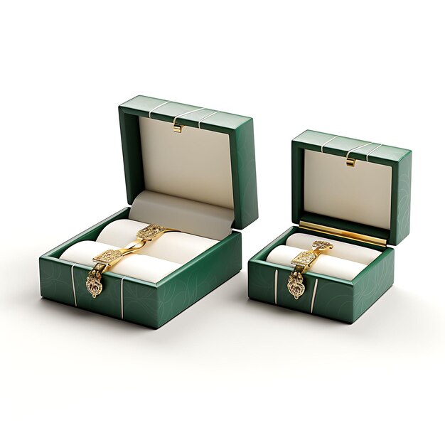 Isolated of Hinged Cufflink Box Paperboard Box Velvet Material Box Ratio on White Background Blank