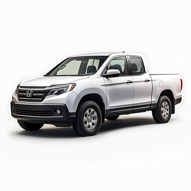 Photo isolated of honda ridgeline pickup truck 2006 model crew cab unibody cha on white background photo