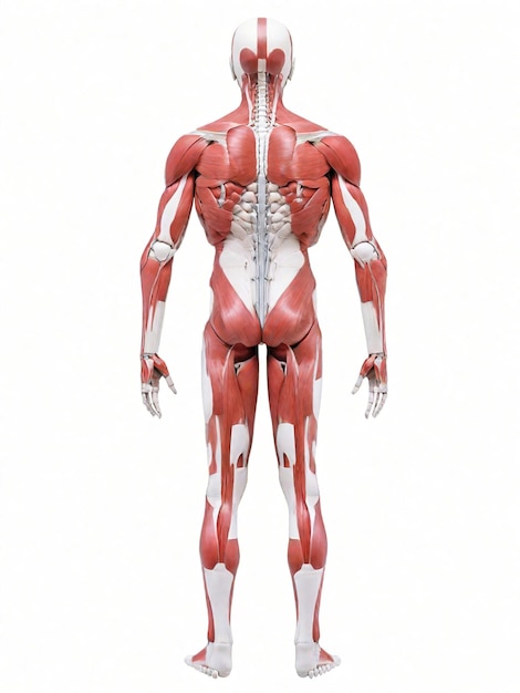 Photo isolated human body muscles on white background