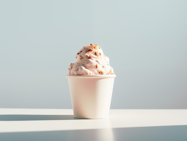 isolated ice cream cone on the white simple background