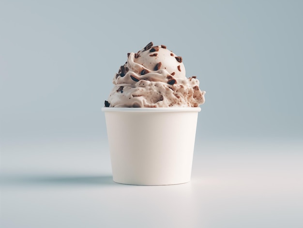 isolated ice cream cone on the white simple background