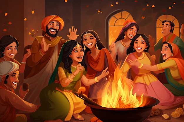 ロヒリ・ダンス (Lohri Dance) のイラストをご覧いただけますか?