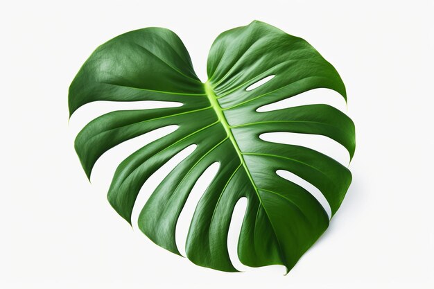 isolated illustration of tropical monstera leaf png white background