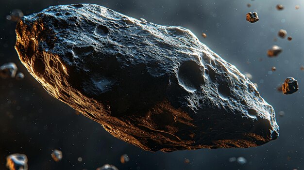 An isolated image of an asteroid