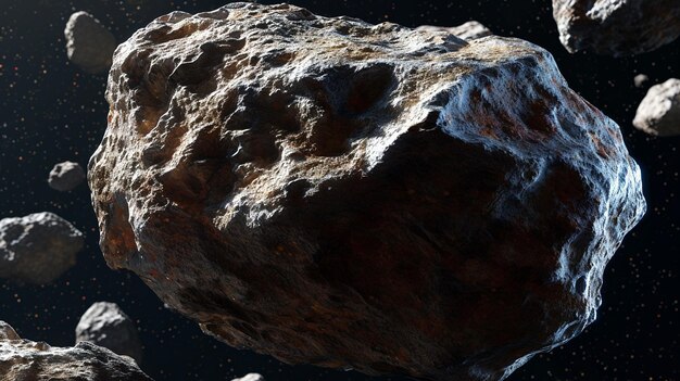 Foto un'immagine isolata di un asteroide