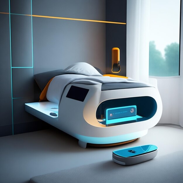 Isolated Image Of a Highend Bedroom Gadget Highlighting Its Modern Features