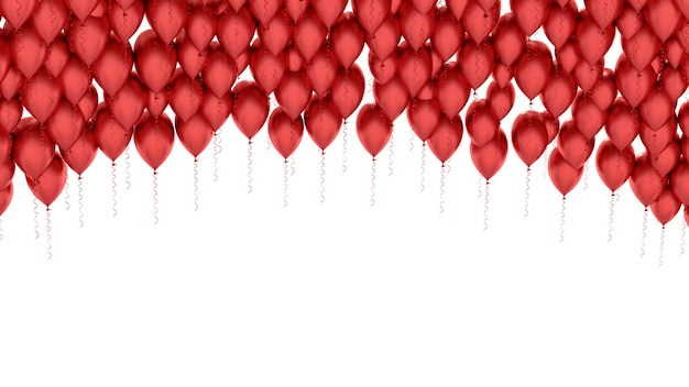 Isolated image of a red balloon over white