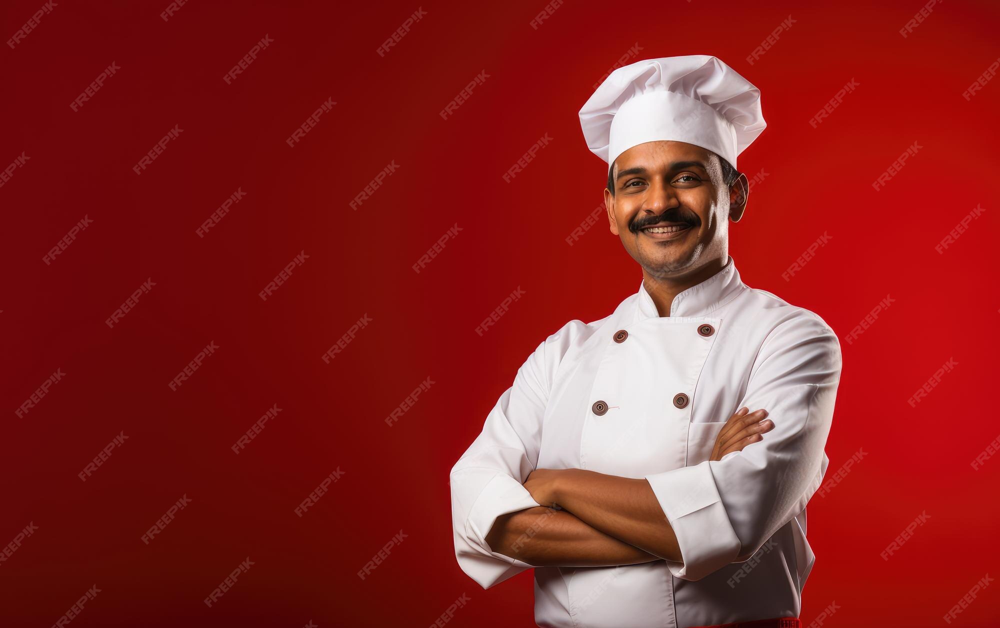 Premium AI Image | Isolated Indian Chef A Culinary Maestro Generative AI 