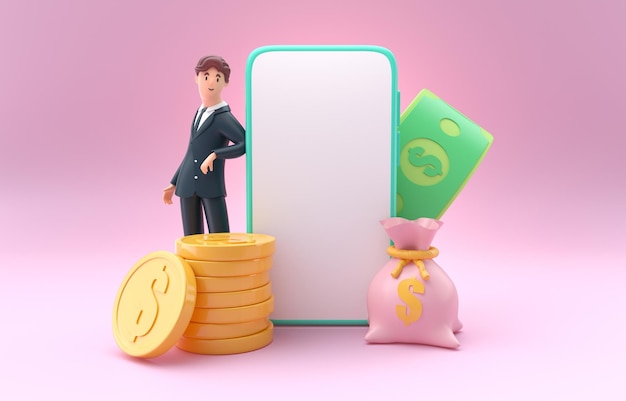 Isolated Investment App 3D Illustration