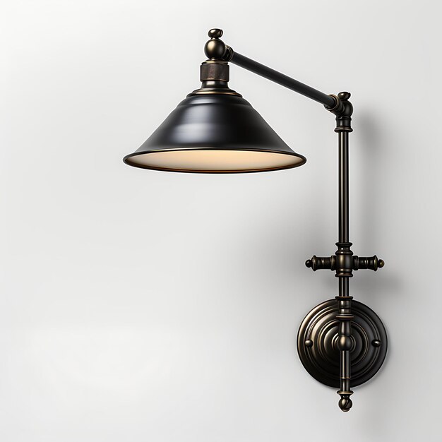 Isolated of Iron Swing Arm With Wall Sconce Candelabra Bulb Black Lamp C Content Creator Podcast