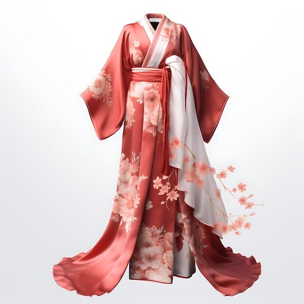 日本のキモノ型フォーマルローブ 素材 シルク カラーコンセプト 伝統的な服装デザイン