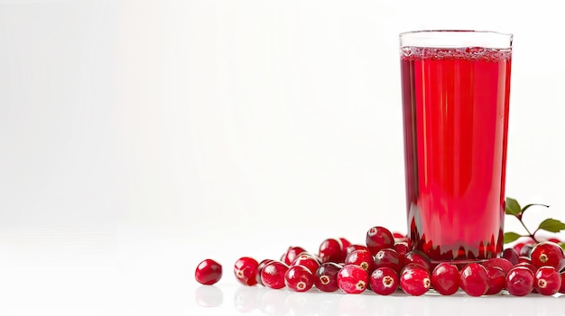 Isolated juice Glass of cranberry drink isolated on white background