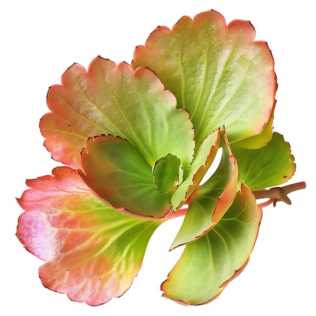 Photo isolated kalanchoe leaf with scalloped succulent leaf shape and multi on clean background clipart