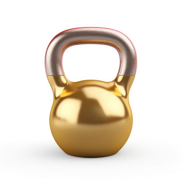 Isolated Kettlebell Gym Weight 3D Render of a Kettlebell with White Background for Training