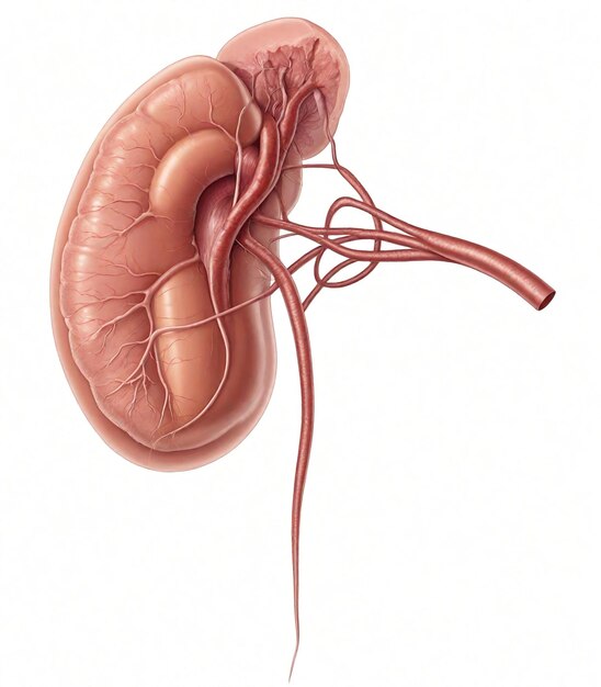 Photo isolated kidney on white background