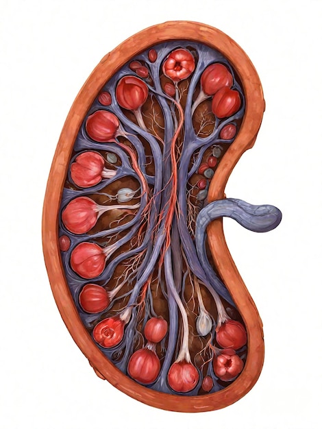 Photo isolated kidney on white background