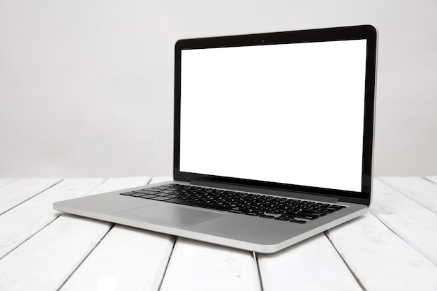 Isolated laptop with empty space on white background