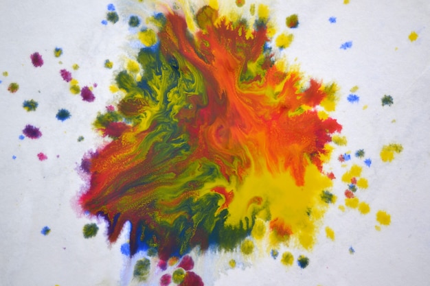 Isolated large patches spots blots of splash of mixed colors on a white background