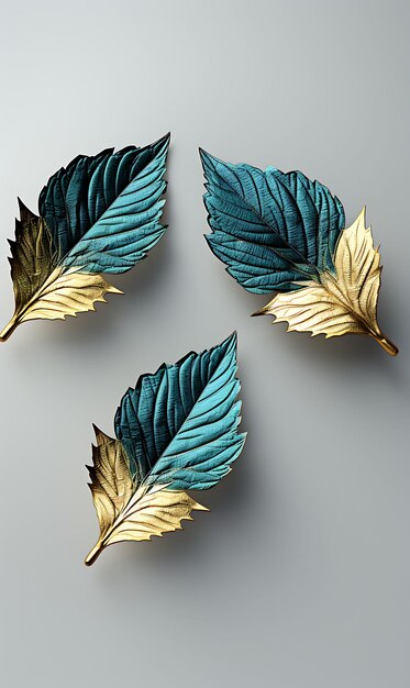 Isolated of leaf earrings gold vermeil clip on earrings emerald green pr design creative concept