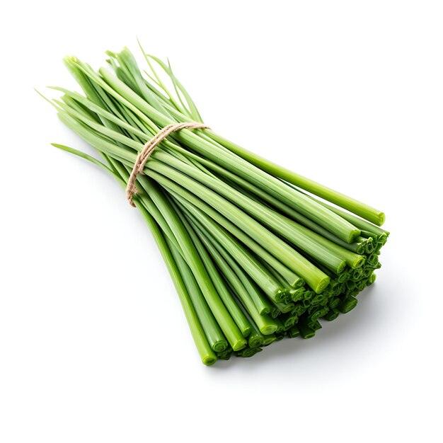 Photo isolated of lemongrass stalks type of herb cymbopogon citratus form of h on white background blank