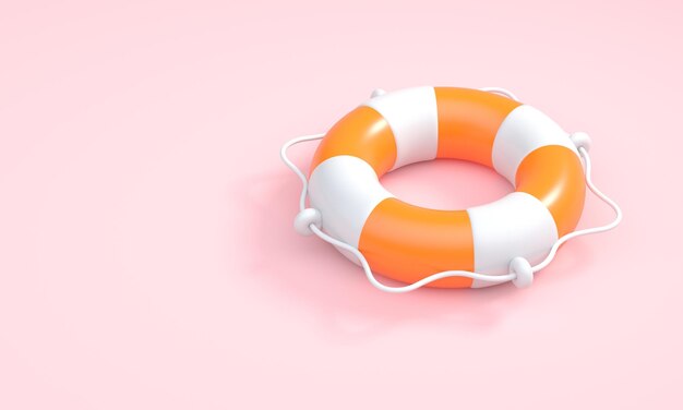 Isolated Life Buoy 3D Illustration