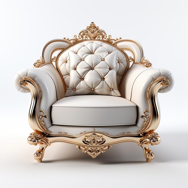 Isolated Luxurious Armchair on White