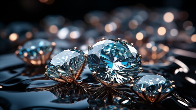 Isolated Luxury Colorless Transparent Sparkling Gemstone Diamond