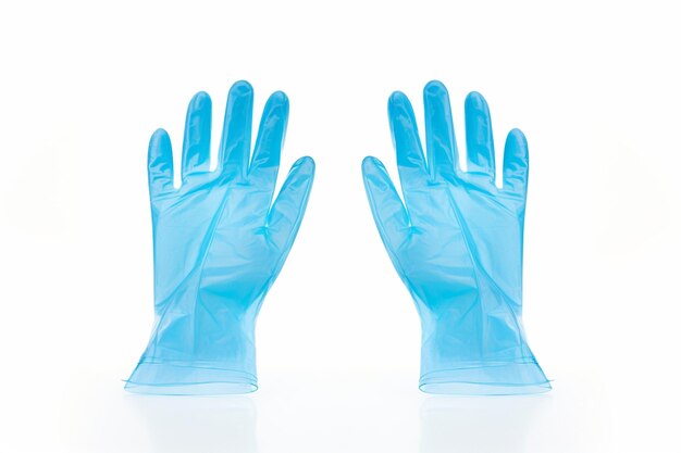 Изолированные медицинские перчатки на белом фоне