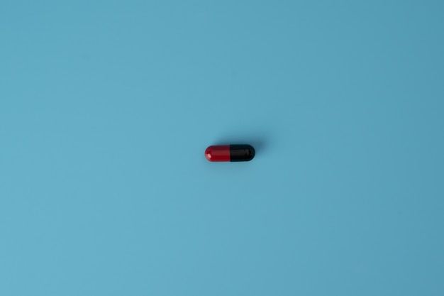 Isolated medicine pill with copy space