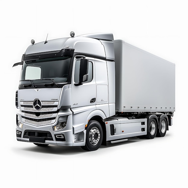 Premium AI Image Isolated of MercedesBenz Eactros Electric Semi Truck