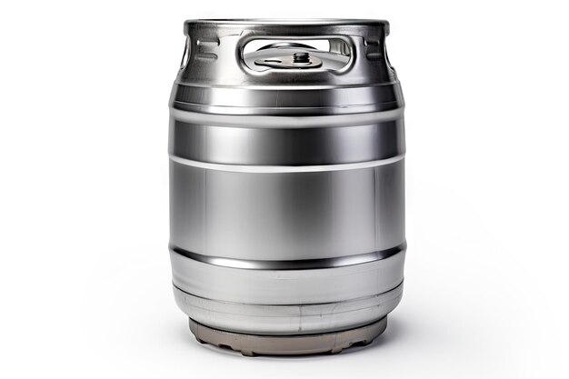 Isolated metal keg with clipping path